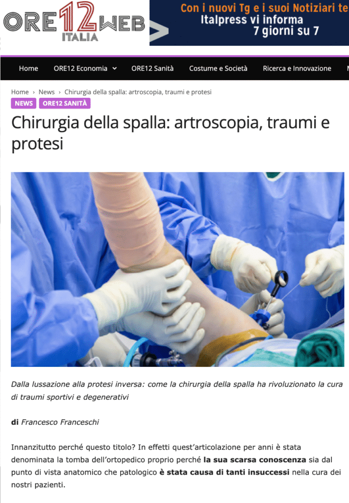 Chirurgia della spalla Ore 12 Sanità WEB Prof. Francesco Franceschi